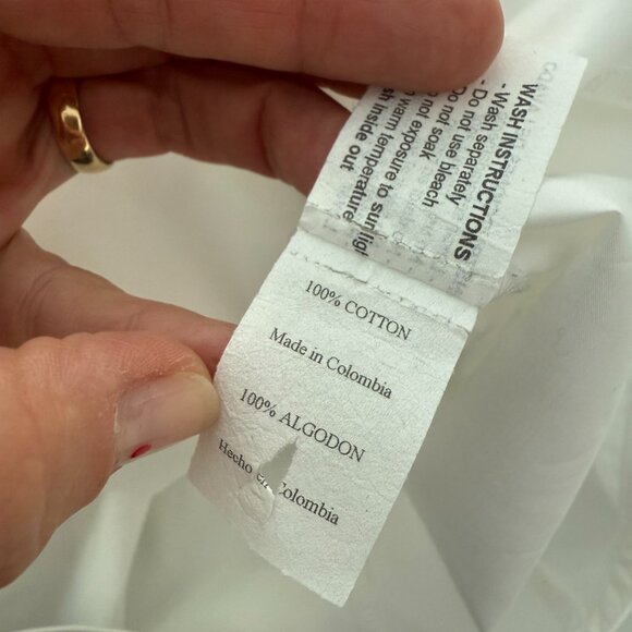 Silvia Tcherassi white button down belted aplique shirt size 14 - Picture 7 of 7